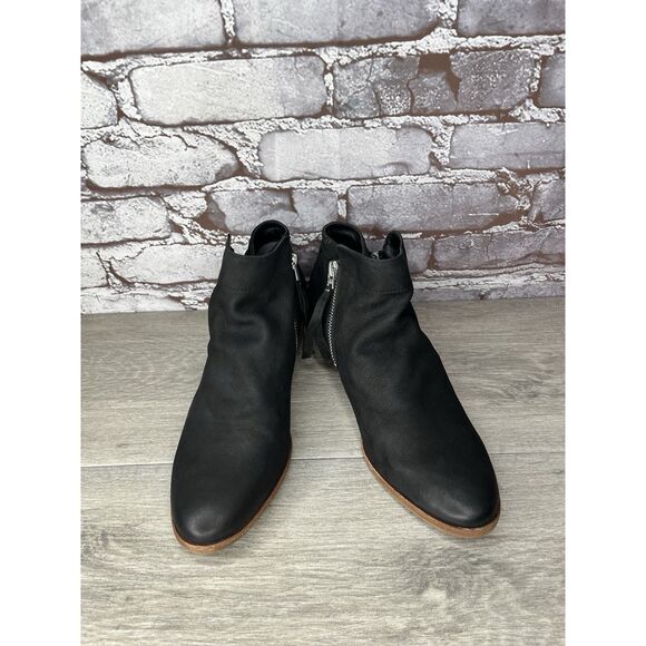 SAM EDELMAN Packer Black Nubuck Leather Zip Ankle Boots Women’s Sz 7.5M US/38EU - Picture 13 of 16